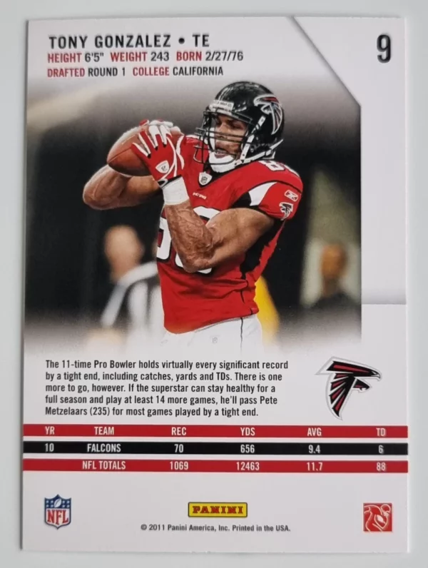 2011 Rookies and Stars #9 Tony Gonzalez – Image 2