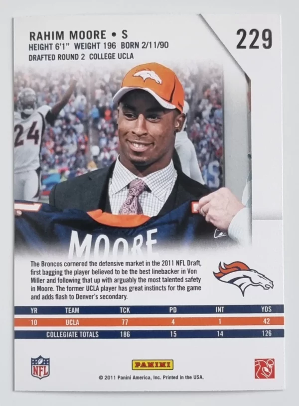 2011 Rookies and Stars Gold #229 Rahim Moore – Image 2