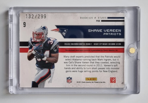 2011 Rookies and Stars Rookie Revolution Materials #9 Shane Vereen – Image 2