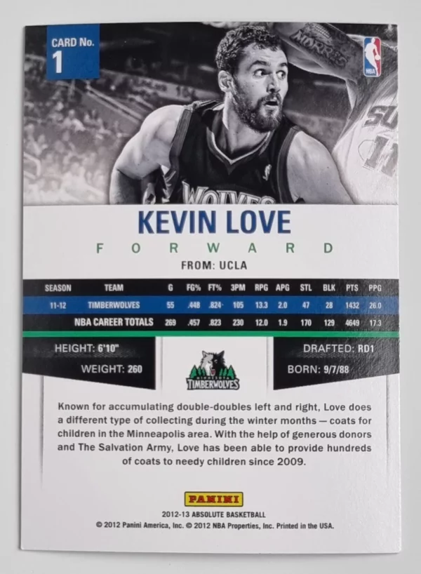 2012-13 Absolute #1 Kevin Love – Image 2