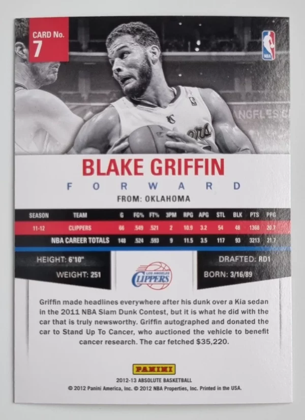 2012-13 Absolute #7 Blake Griffin – Image 2