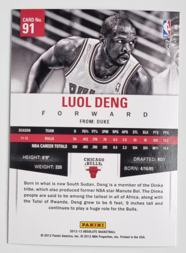 2012-13 Absolute #91 Luol Deng – Image 2