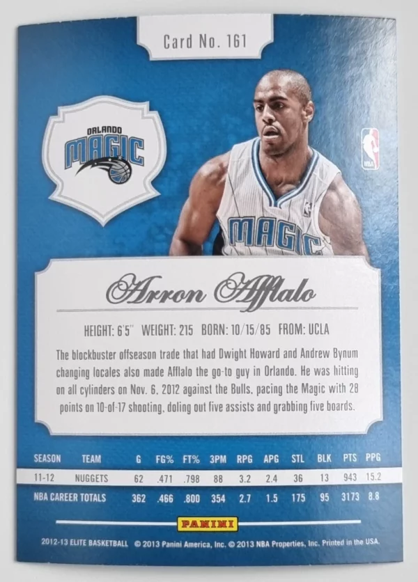 2012-13 Elite #161 Arron Afflalo – Image 2