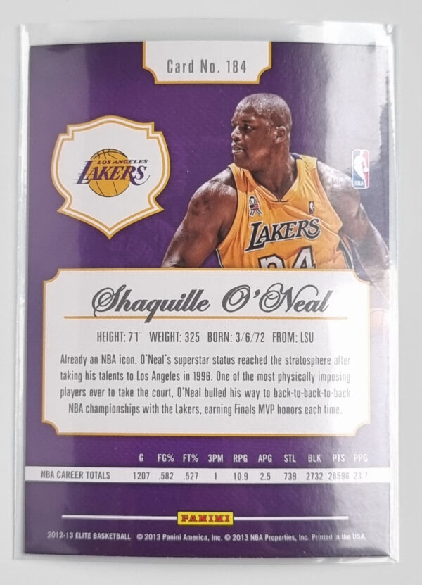 2012-13 Elite #184 Shaquille O'Neal – Image 2