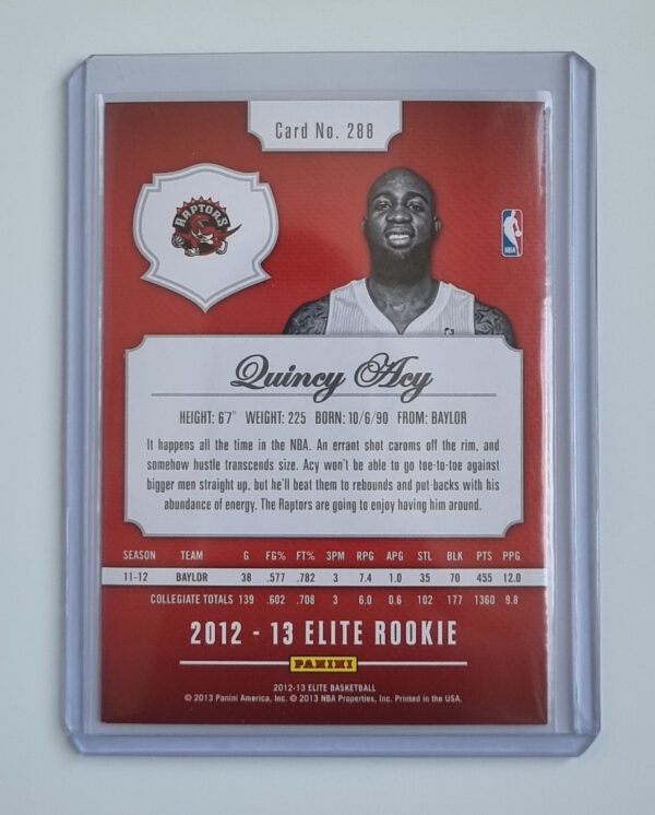 2012-13 Elite #288 Quincy Acy RC – Image 2