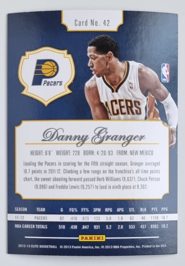 2012-13 Elite #42 Danny Granger – Image 2