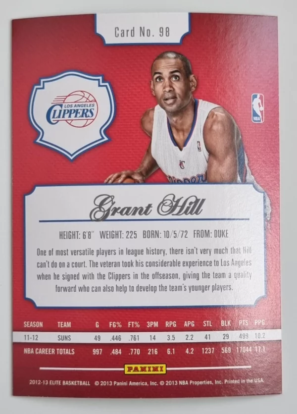 2012-13 Elite #98 Grant Hill – Image 2