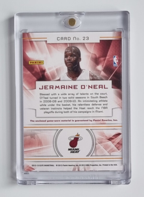 2012-13 Elite Back to the Future Materials #23 Jermaine O'Neal – Image 2