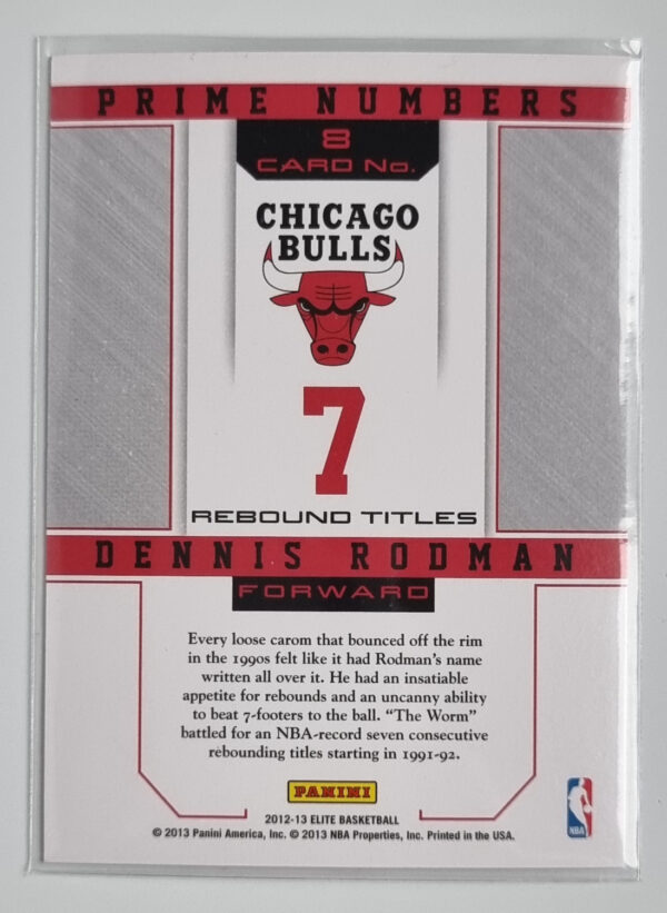2012-13 Elite Prime Numbers #8 Dennis Rodman – Image 2
