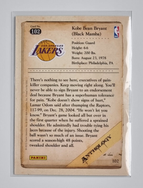 2012-13 Panini Kobe Anthology #102 Kobe Bryant – Image 2