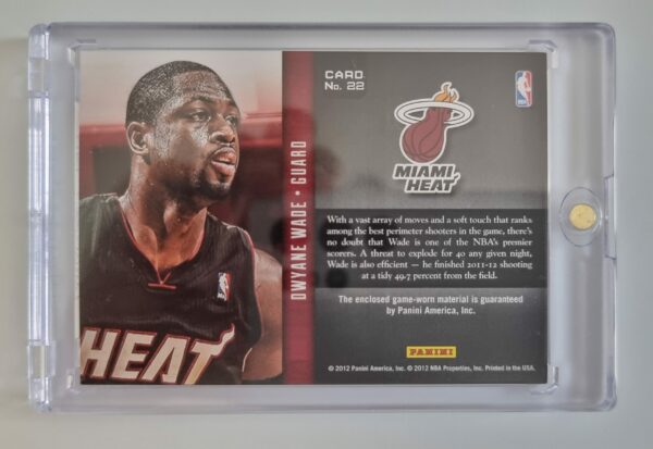 2012-13 Prestige Inside the Numbers Materials #22 Dwyane Wade – Image 2