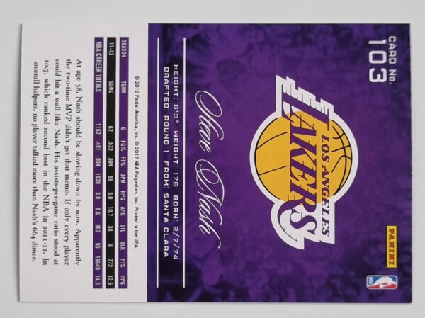 2012-13 Prestige #103 Steve Nash – Image 2