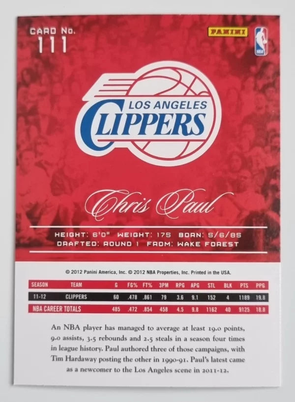 2012-13 Prestige #111 Chris Paul – Image 2