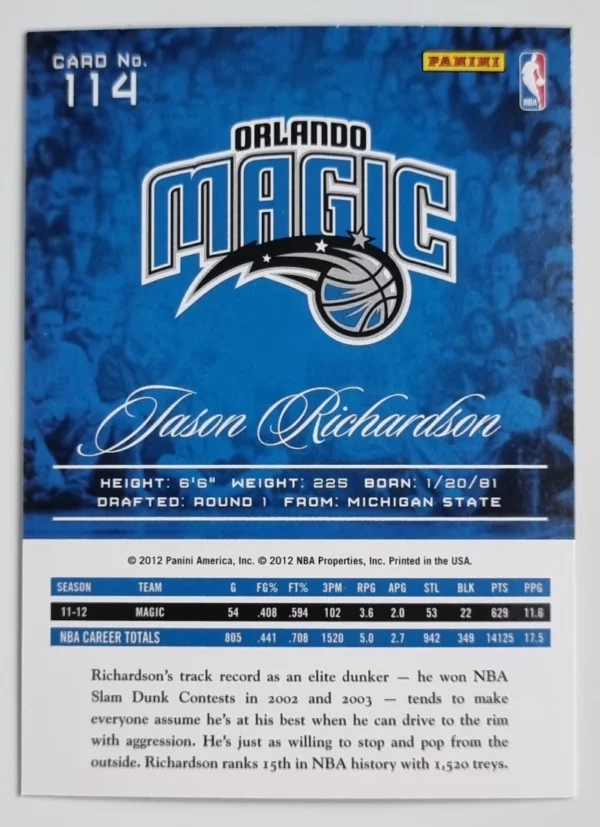 2012-13 Prestige #114 Jason Richardson – Image 2