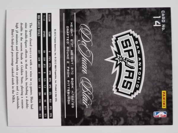 2012-13 Prestige #14 DeJuan Blair – Image 2
