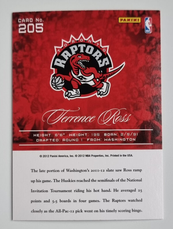 2012-13 Prestige #205 Terrence Ross RC – Image 2