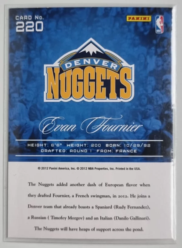 2012-13 Prestige #220 Evan Fournier RC – Image 2
