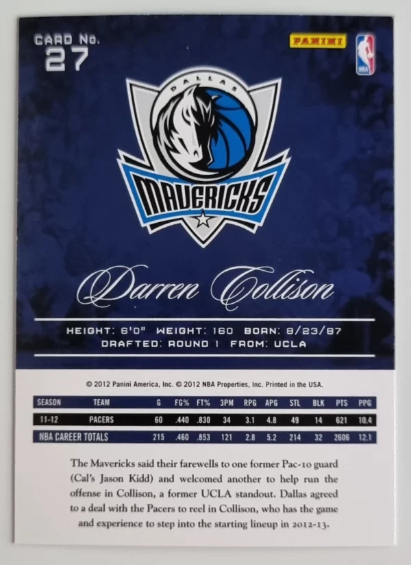 2012-13 Prestige #27 Darren Collison – Image 2