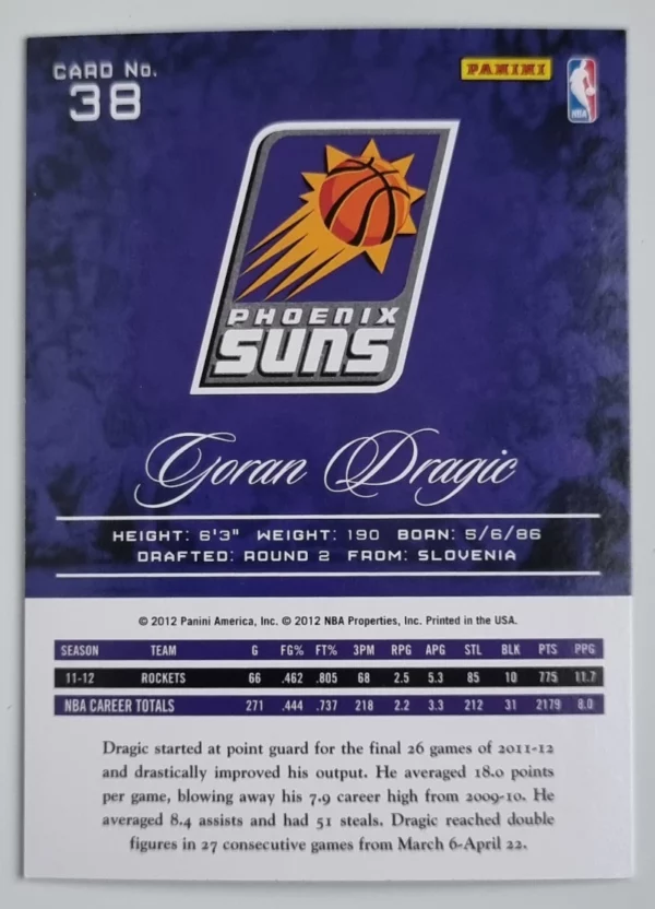 2012-13 Prestige #38 Goran Dragic – Image 2