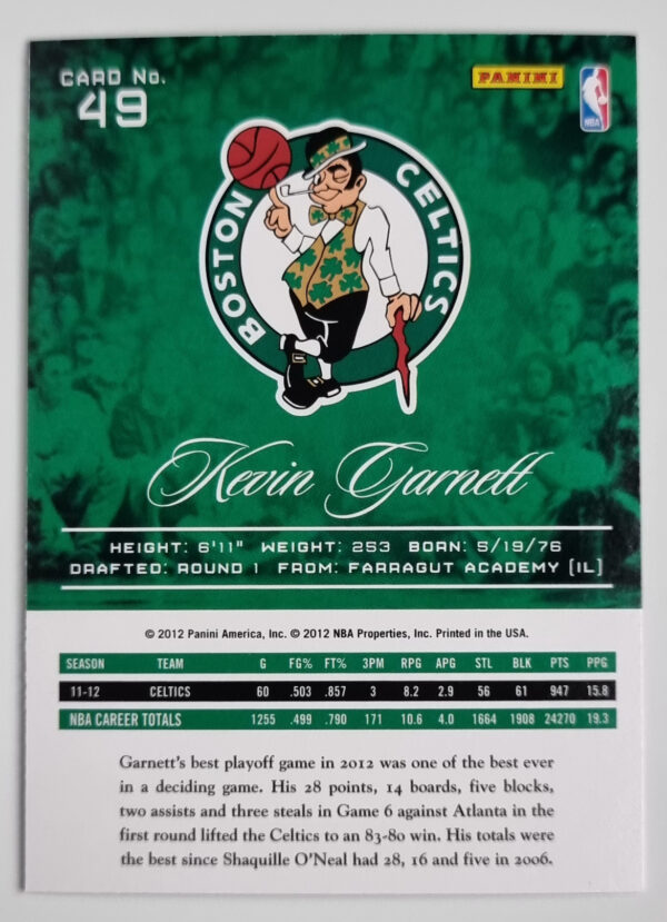 2012-13 Prestige #49 Kevin Garnett – Image 2