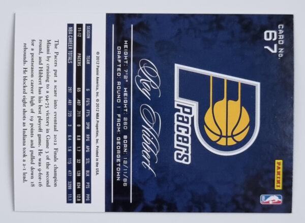 2012-13 Prestige #67 Roy Hibbert – Image 2