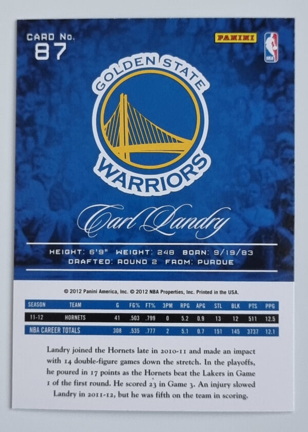 2012-13 Prestige #87 Carl Landry – Image 2