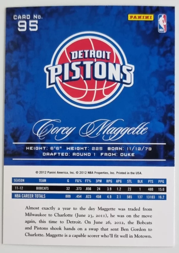 2012-13 Prestige #95 Corey Maggette – Image 2