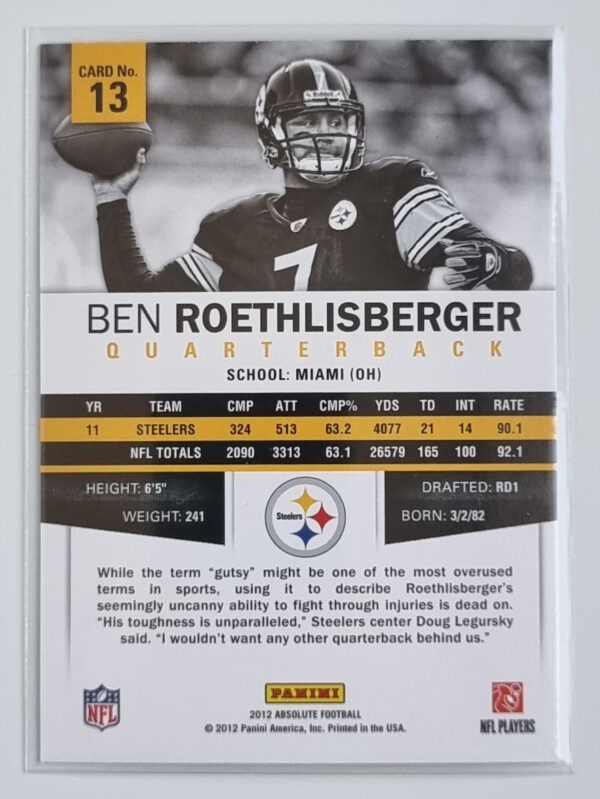 2012 Absolute Retail #13 Ben Roethlisberger – Image 2