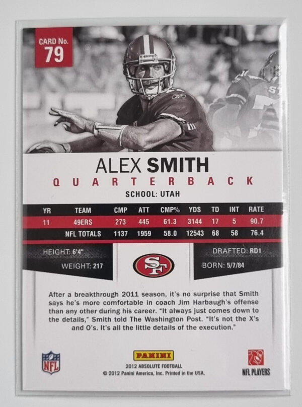 2012 Absolute Retail #79 Alex Smith – Image 2