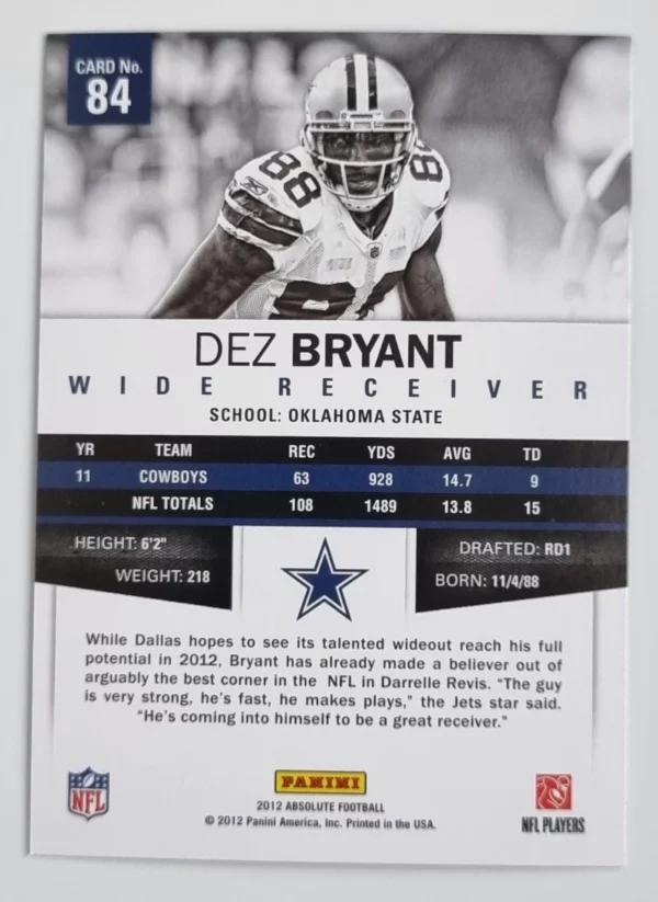2012 Absolute Retail #84 Dez Bryant – Image 2