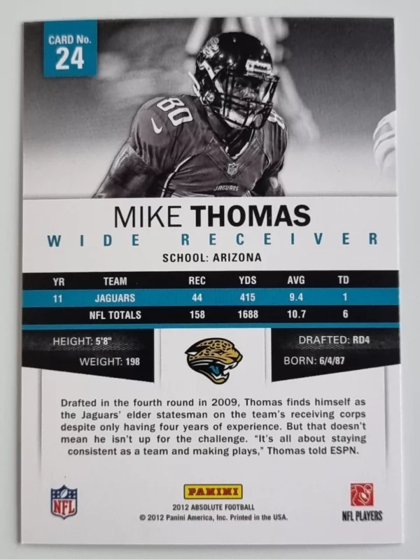2012 Absolute Retail #24 Mike Thomas – Image 2