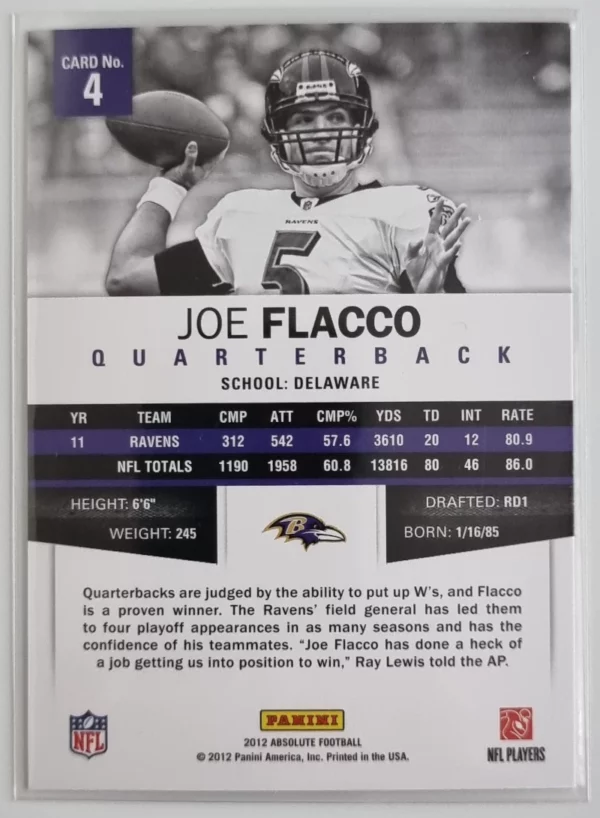 2012 Absolute Retail #4 Joe Flacco – Image 2