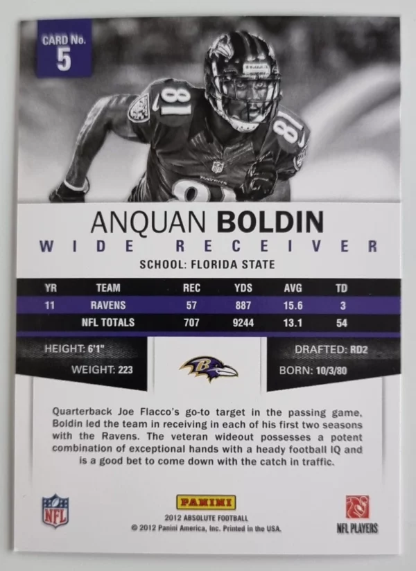 2012 Absolute Retail #5 Anquan Boldin – Image 2