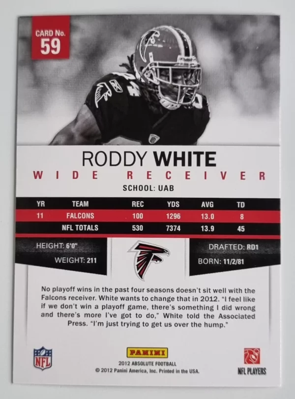 2012 Absolute Retail #59 Roddy White – Image 2