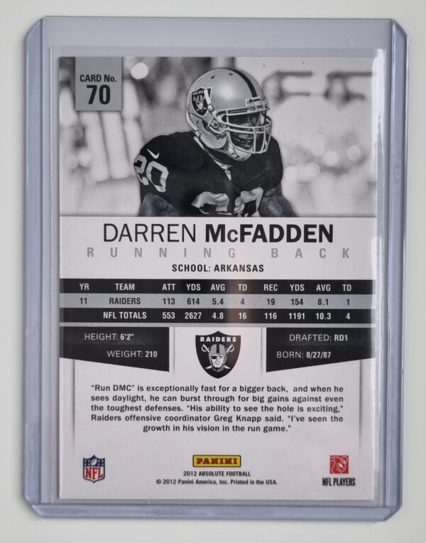 2012 Absolute Spectrum Red Retail #70 Darren McFadden – Image 2