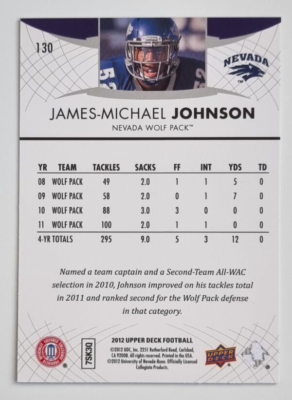 2012 Upper Deck #130 James-Michael Johnson – Image 2