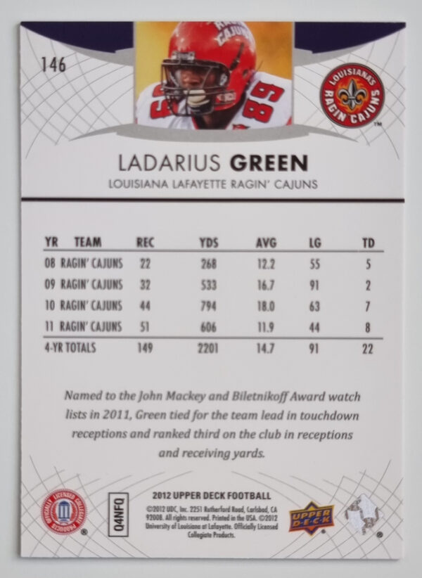 2012 Upper Deck #146 Ladarius Green – Image 2