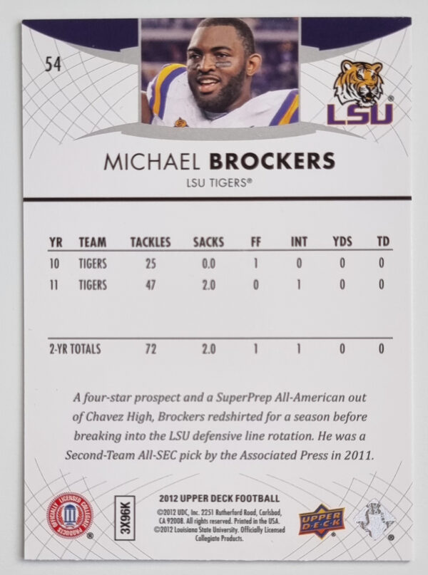2012 Upper Deck #54 Michael Brockers – Image 2
