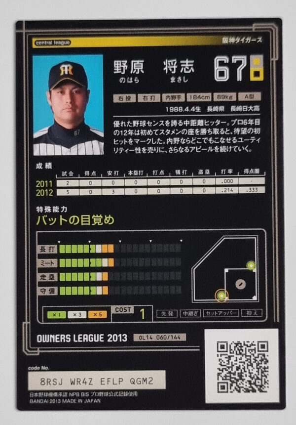 2013 Bandai Owners League 02 #060 Masashi Nohara – Image 2