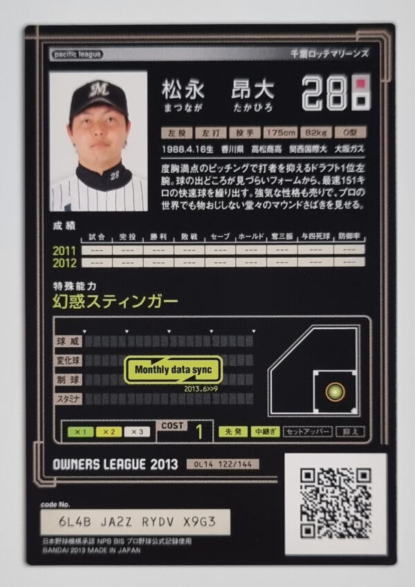2013 Bandai Owners League 02 #122 Takahiro Matsunaga – Image 2