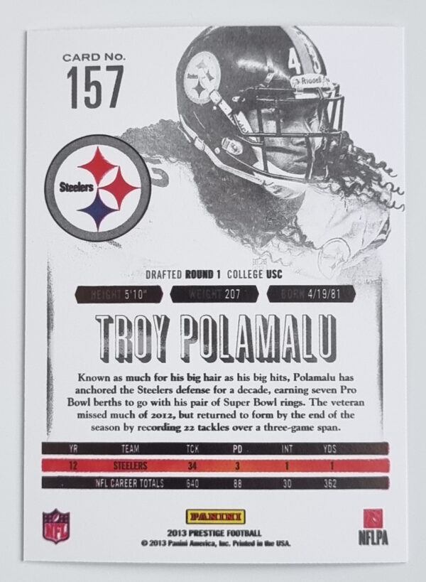 2013 Prestige #157 Troy Polamalu – Image 2
