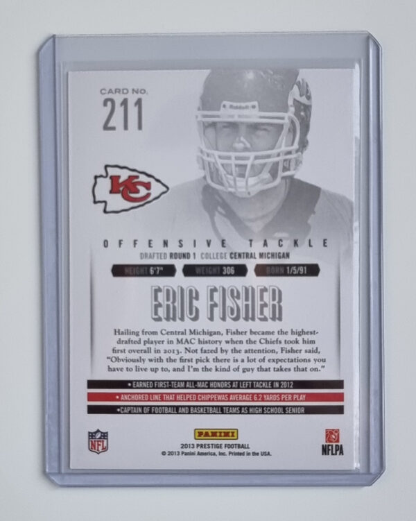 2013 Prestige #211 Eric Fisher RC – Image 2