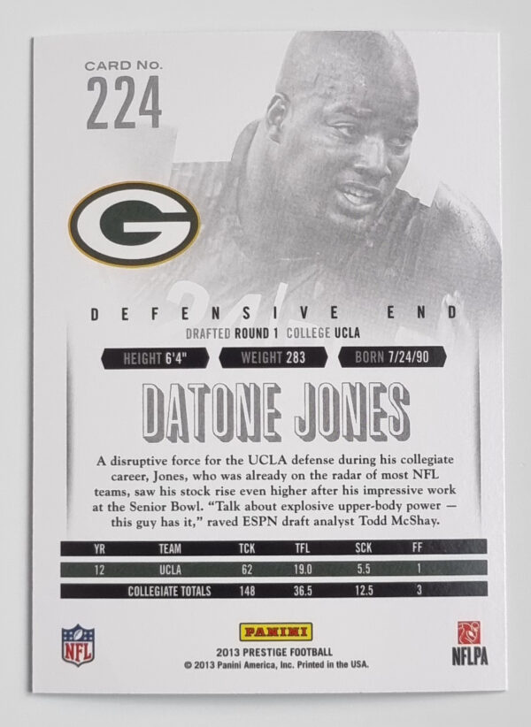 2013 Prestige #224 Datone Jones RC – Image 2