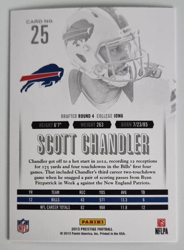 2013 Prestige #25 Scott Chandler – Image 2