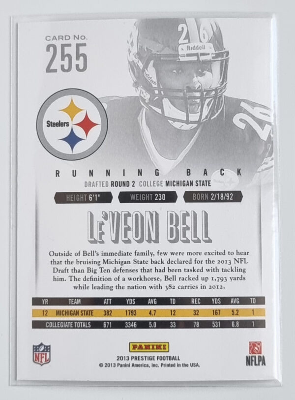 2013 Prestige #255 Le'Veon Bell RC – Image 2