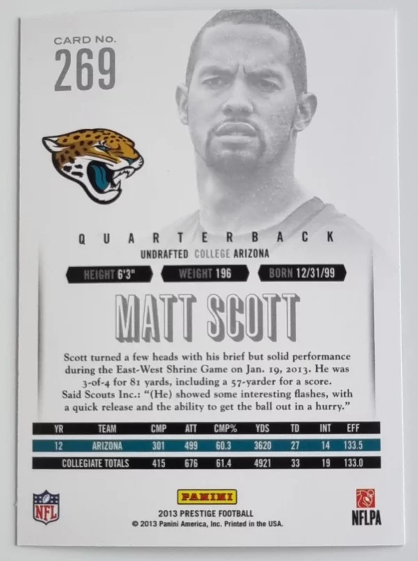 2013 Prestige #269 Matt Scott RC – Image 2