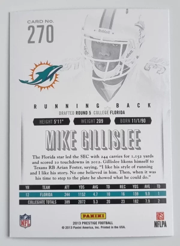 2013 Prestige #270 Mike Gillislee RC – Image 2