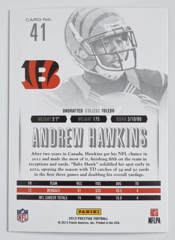 2013 Prestige #41 Andrew Hawkins – Image 2