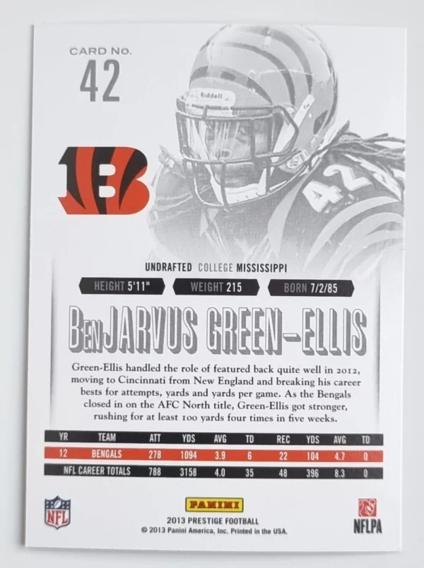 2013 Prestige #42 BenJarvus Green-Ellis – Image 2