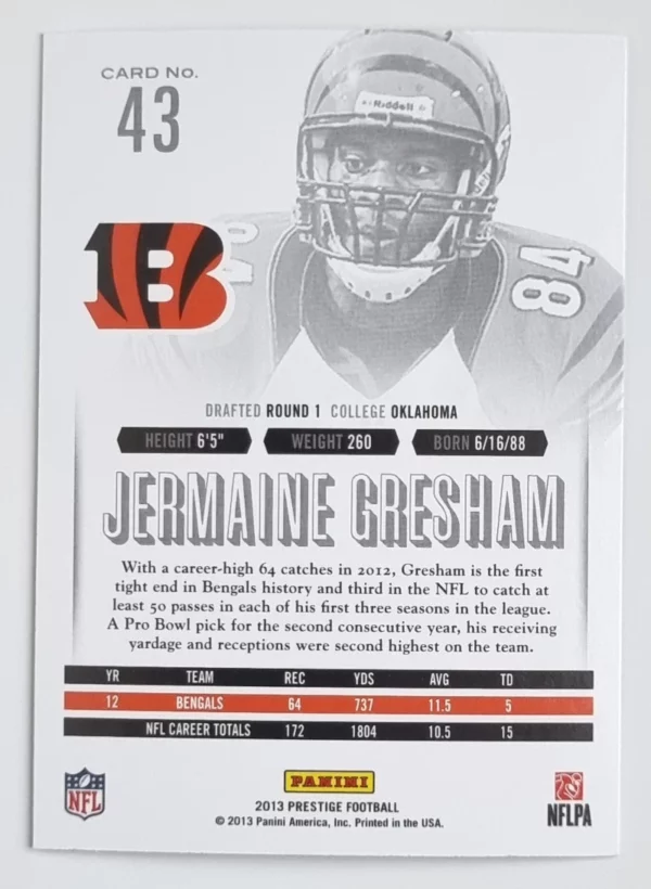 2013 Prestige #43 Jermaine Gresham – Image 2